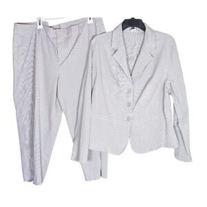 Merona Suit Blazer Ankle Pants Plus Size 20W Casual Summer Beige